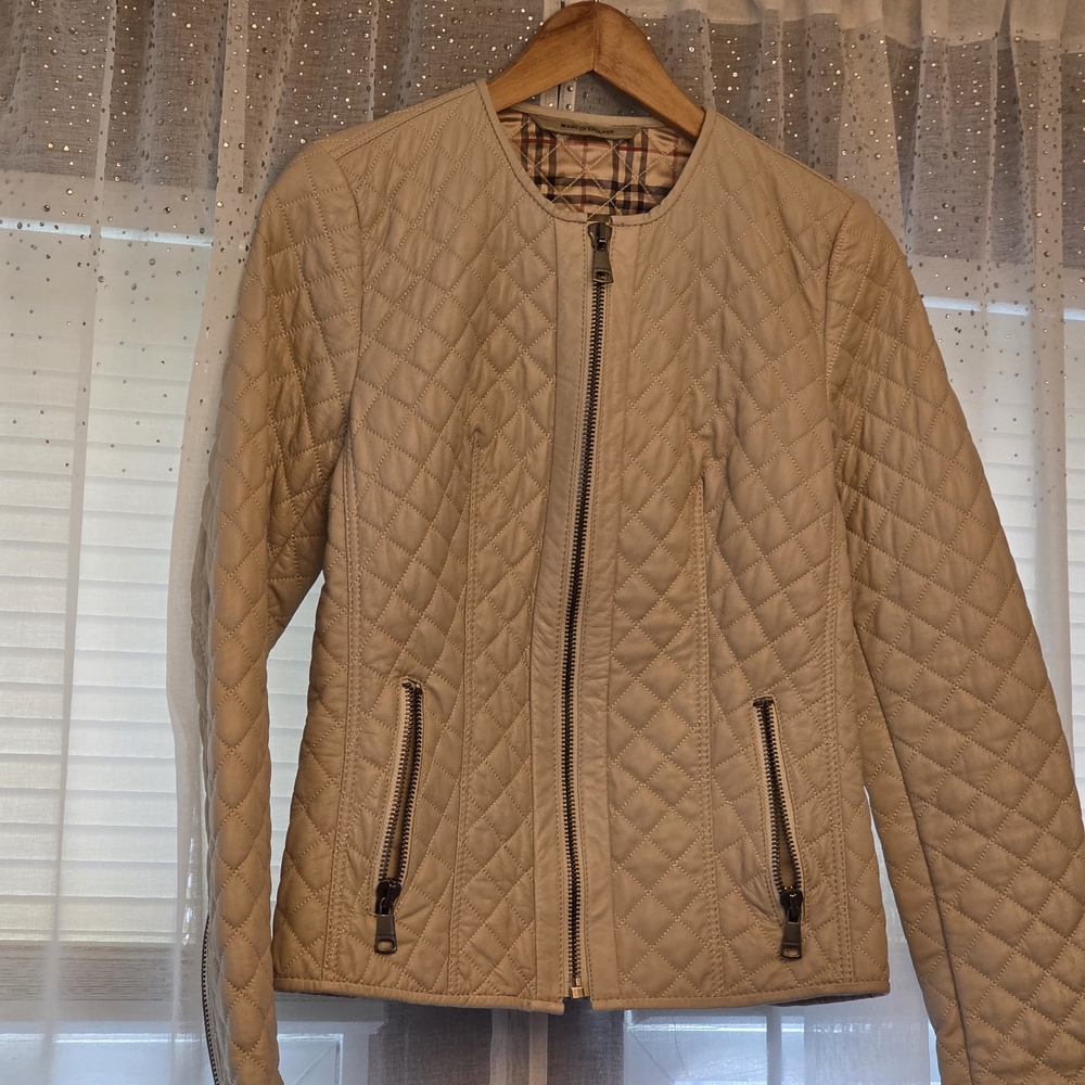 Authentic Burberry Real Leather Jacket (Quilted) Perfect Sophisticated Jacket